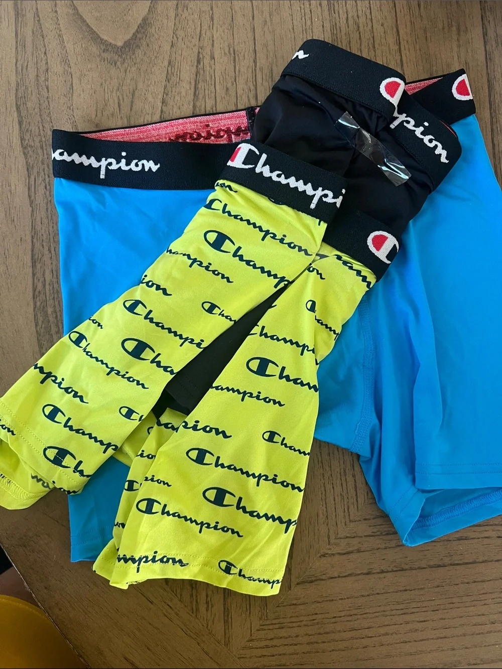 Champion Boys Large 3-Pack Briefs — Black, Neon Yellow, Bright Blue